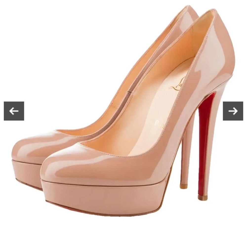 Christian Louboutin Bianca 120mm nude patent leather heels